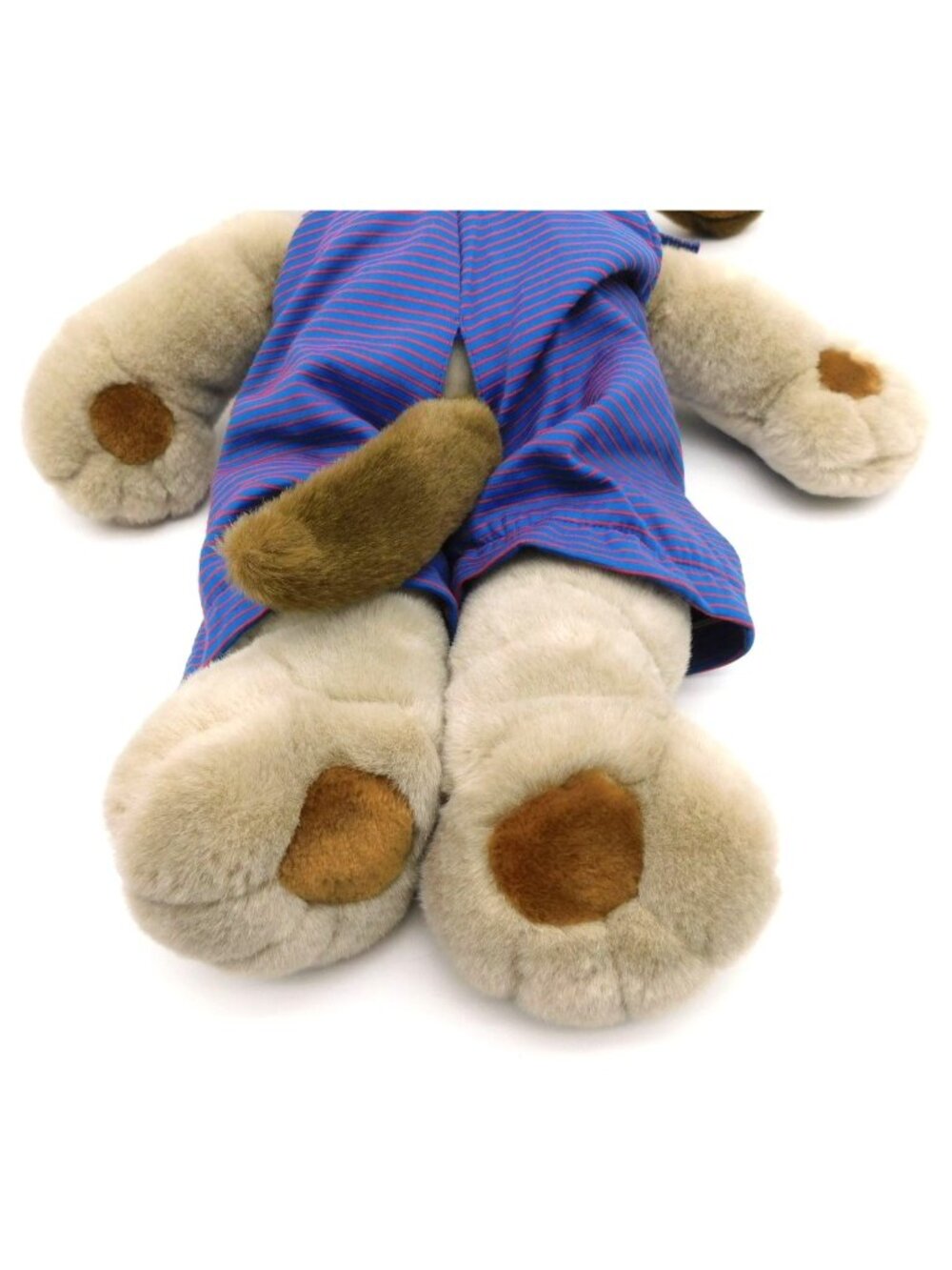 Yang Jee Large Plush Dog Toy Blue Striped Romper Red Hair Bow Stuffed Animal 18" - Picture 6 of 8